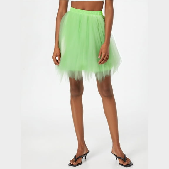 Riforla Women's Tutu Skirt Mesh Party Dress Dress Elegant Wedding Gown Half Length Skirt Skirts for Women Trendy Light Green XL