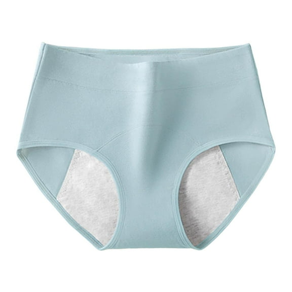 Riforla Women's Underwear Women's Solid Color Daily Menstrual Panties Womens Panties Briefs Blue M