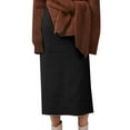 thumbnail image 1 of Riforla Women's Winter Wool Skirt Mid Length Woolen Skirt Thick Skirt plus Size Mini Skirts Black L, 1 of 4