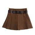 thumbnail image 1 of Riforla Skirts for Women Belt Pleated High Waist A Line Umbrella Short Half Skirt Mini Skirts Coffee S, 1 of 3
