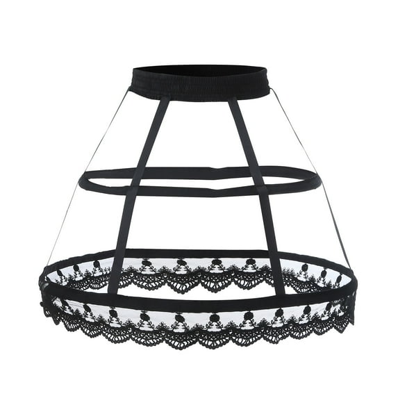 Riforla Womens 2 Hoop A Line Knee Length Wedding Ball Gown Petticoat Underskirt Skirts for Women Black One Size