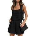 thumbnail image 1 of Riforla Womens 2 Piece Sets Two Piece Shorts Crop Tops Trendy Clothes Summer Set Elegant Women's Sets Black L, 1 of 8