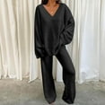 thumbnail image 1 of Riforla Womens 2024 Fall Two Piece Outfit Long Sleeve Crewneck Pullover Tops and Long Pants Tracksuit Sweatsuits Pants Sets Black S, 1 of 5