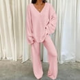 thumbnail image 1 of Riforla Womens 2024 Fall Two Piece Outfit Long Sleeve Crewneck Pullover Tops and Long Pants Tracksuit Sweatsuits Pants Sets Pink M, 1 of 8