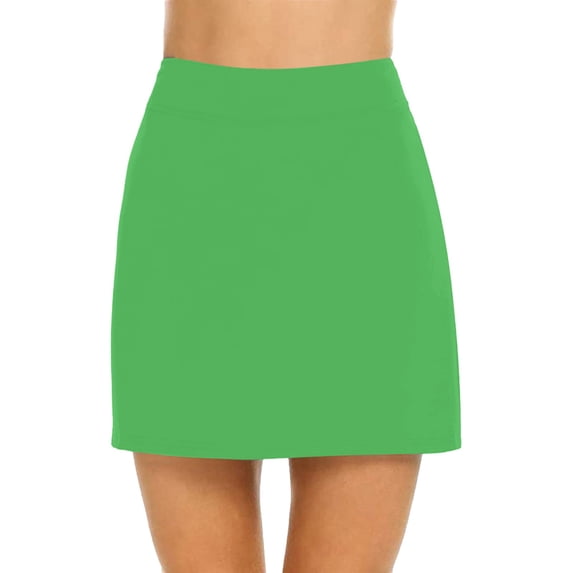 Riforla Womens Casual Solid Tennis Skirt Yoga Sport Active Skirt Shorts Skirt Skirts for Women Green XXL