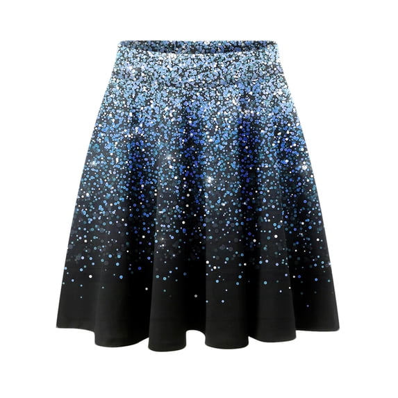 Riforla Womens Classic Daily Elegant Casual Mini Skirt Elastic Waist Skirt Skirts for Women Blue XXL