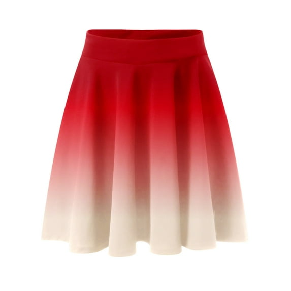 Riforla Womens Classic Daily Elegant Casual Mini Skirt Elastic Waist Skirt Women's Skirts Red M