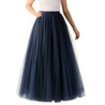 thumbnail image 1 of Riforla Womens High Quality Pleated Gauze Princess Mesh Skirt Adult Tutu Dancing Skirt Skirts for Women Trendy Navy One Size, 1 of 1