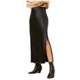 thumbnail image 1 of Riforla Womens High Waist Skirt Solid Satin Dress Elastic Waist Elegant Skirt Skirts for Women Trendy Black L, 1 of 6