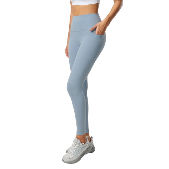 Riforla Womens Leggings No Awkwardness Line Seamless High Waisted Lift Exercise Fitness Yoga Pants for Women Light Blue S
