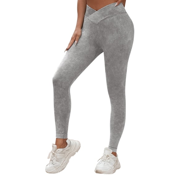 Riforla Womens Leggings Seamless Scrub Wash Quick Drying Waist High Waist Peach Lift Fitness Running Yoga Women's Pants Light Gray M