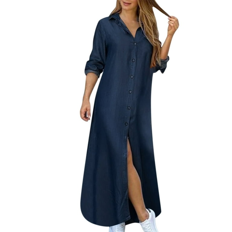 Maxi Dress Amazon Prime Denim Dresses Denim Amazon Pocket Dress