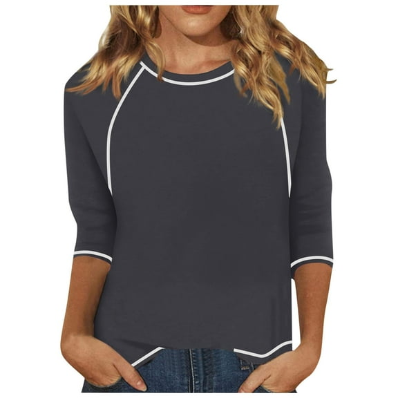 Riforla Womens Long Sleeve Crew Neck Funny Skeleton Printed Slim Fit Top T Shirt Casual Shirts Tee Blouse T-shirts for Women Grey M