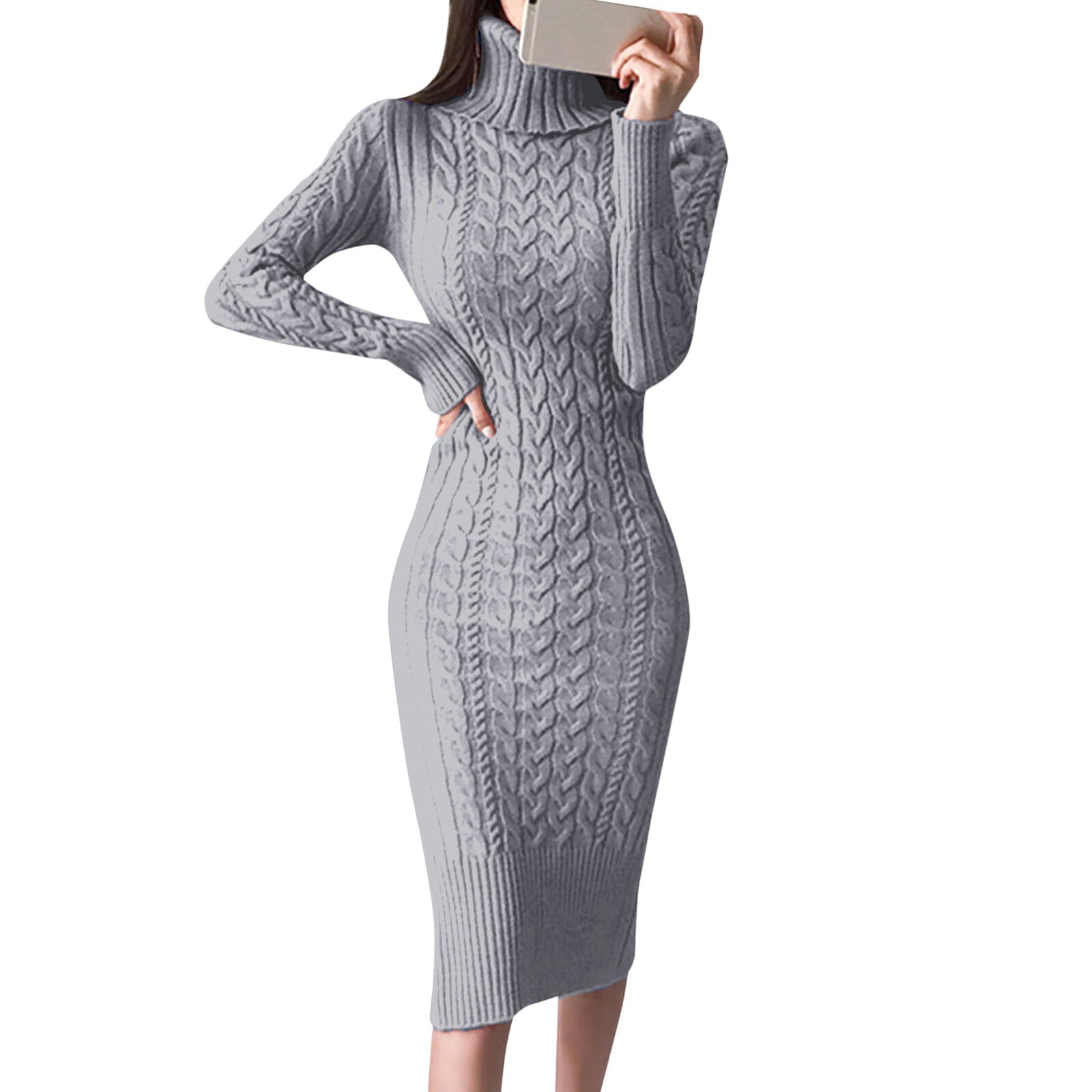 grey turtleneck sweater dress How to Wear a Grey Turtleneck Sweater Dress