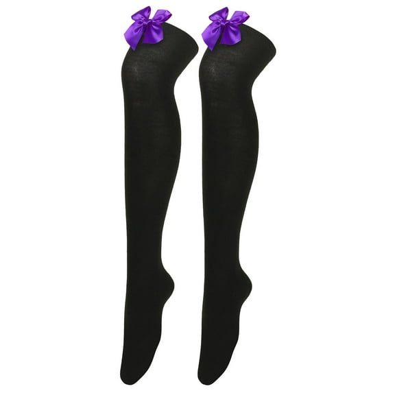 Ediodpoh Womens Long Socks Bowknot Pure Color Socks Thigh High Socks Over The Knee Socks Festival Christmas PP2 One Size