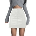 thumbnail image 1 of Riforla Womens Mini Pu Leather Skirt Sexy High Waisted Elasticity Punk Style Bodycon Pencil Skirts Womens Skirts White L, 1 of 5