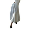 thumbnail image 1 of Riforla Womens Satin High Waist Hidden Elasticized Waistband Flared Casual A Line Midi Skirt Skirts for Women White XL, 1 of 4