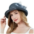 thumbnail image 1 of Riforla Womens Summer Dress Hat Wide Leaf Flower Bridal Shower Hat Sun Hats Beach Hat Beach Hats for Women Black, 1 of 7