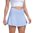 thumbnail image 1 of Riforla Womens Tennis Skirt with Pockets Shorts High Waisted Athletic Skorts Skirts for Running Workout Womens Skirts Light Blue XL, 1 of 8
