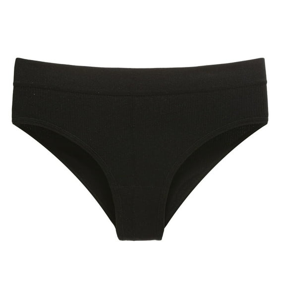 Riforla Womens Underwear Women's Triangle Breathable Elastic Exercise Seamless Solid Color Thong Underwear Ladies Panties Black M