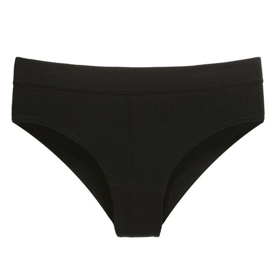 Riforla Womens Underwear Women's Triangle Breathable Elastic Exercise Seamless Solid Color Thong Underwear Ladies Panties Black S