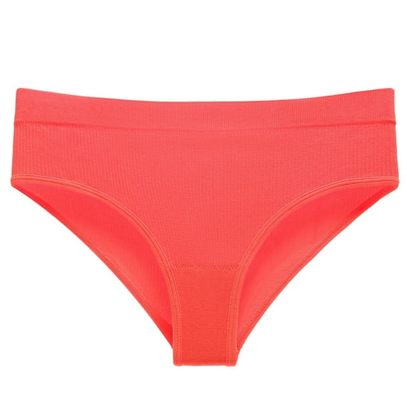 Riforla Womens Underwear Women's Triangle Breathable Elastic Exercise Seamless Solid Color Thong Underwear Ladies Panties Orange L