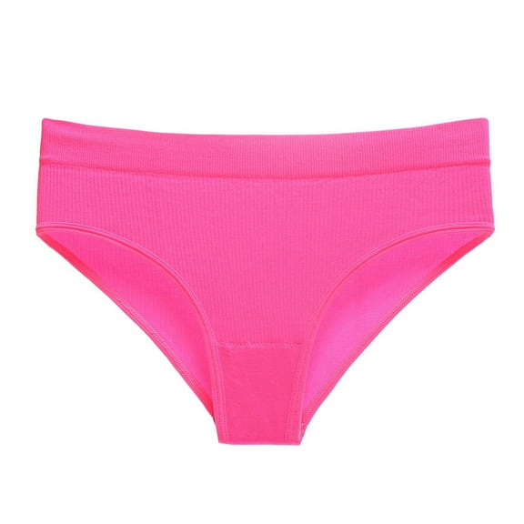 Riforla Womens Underwear Women's Triangle Breathable Elastic Exercise Seamless Solid Color Thong Underwear Ladies Panties Pink S