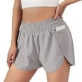 thumbnail image 1 of Riforla Womens Workout Shorts Elastic Waist Running Pockets Sport Pants Shorts for Women Grey S, 1 of 8