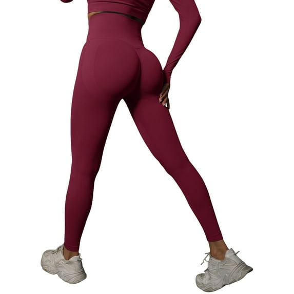 Riforla Workout Leggings for Women Knitted Seamless Peach Tight Yoga High Waist Show Running Fitness Womens Tights L