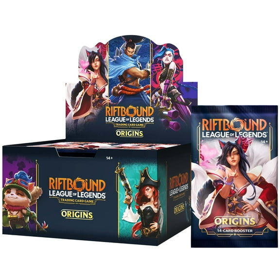 Riftbound: League of Legends TCG Origins - Booster Display - 24 Booster Packs (14 Cards Ea), Battle Deck-Building Trading Card Game, Randomly Assorted