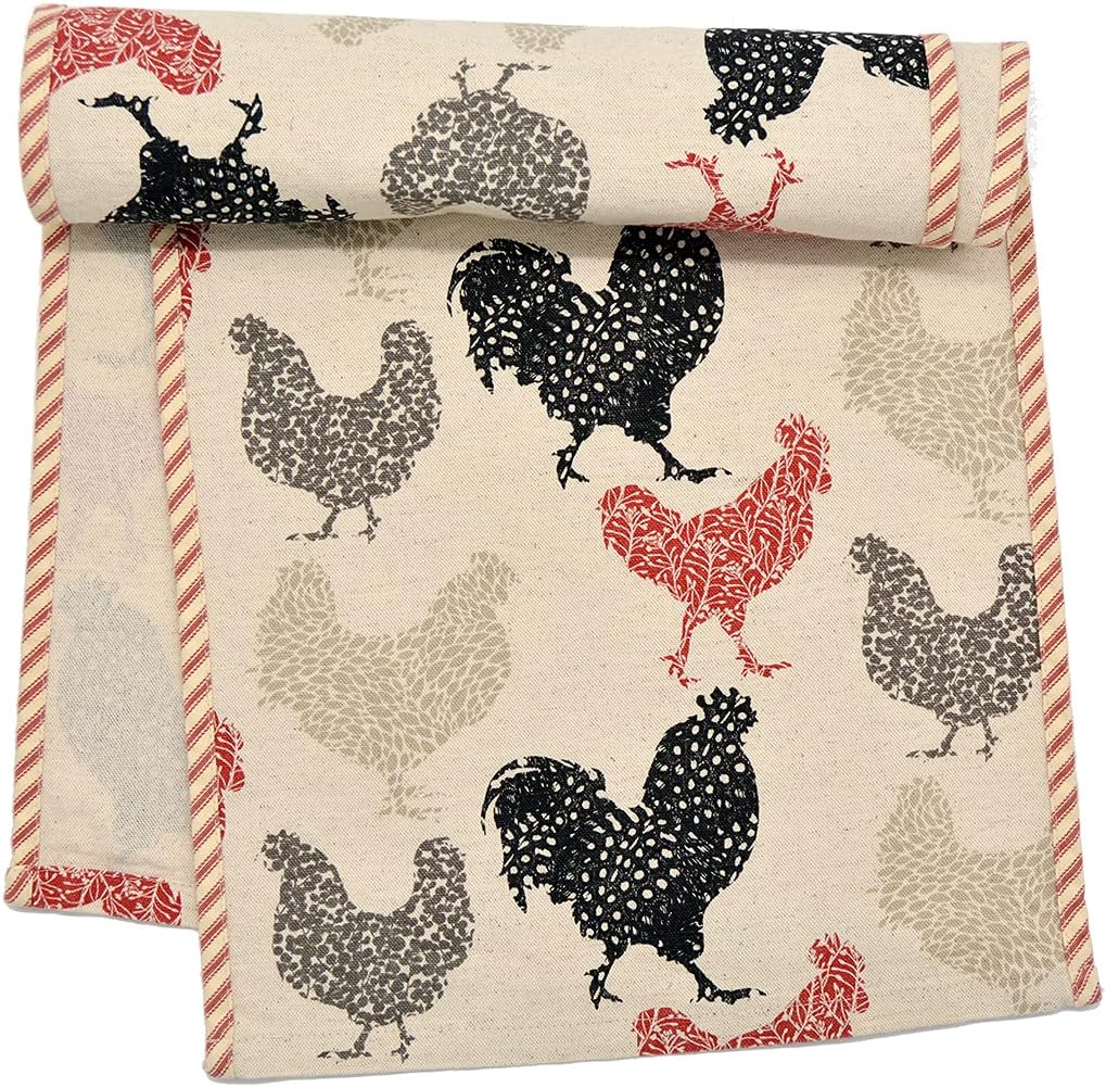 Rifton Red Rooster 60 inch Table Runner