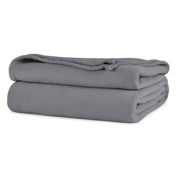 Rifz BMLSG1089028 BML Collection Fleece Blanket, Silver Gray - King Size - Pack of 2