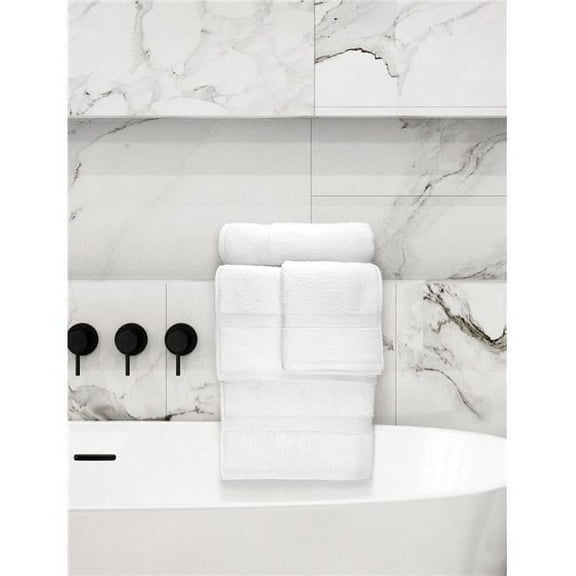 Rifz GNV Collection Ring Spun Cotton Bath Towel White 6 PK