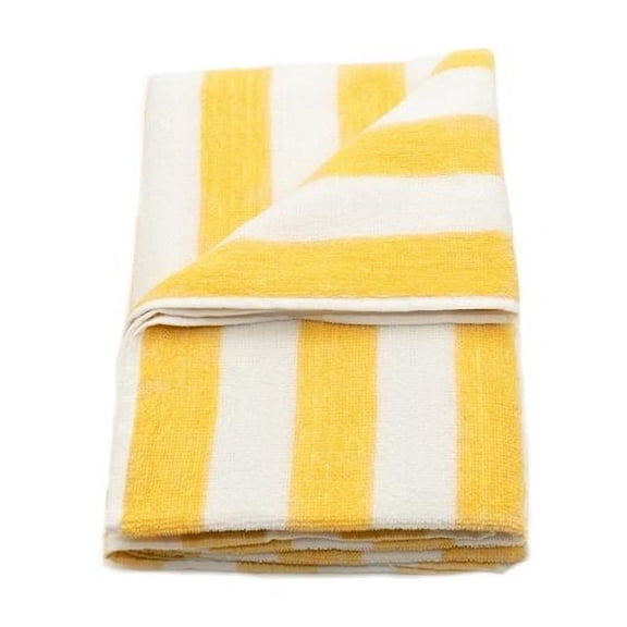 Rifz GOCY30701503 GOC Cotton Vat Dyed Stripes Pool Towel, Yellow - Pack of 3