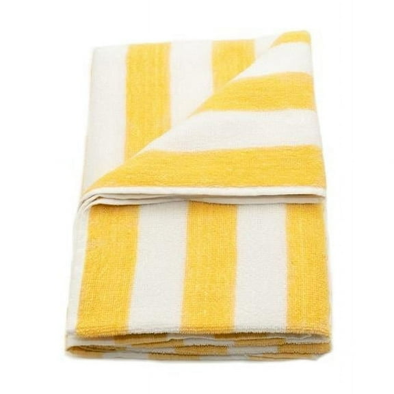 Rifz GOCY35702003 GOC Cotton Vat Dyed Stripes Pool Towel, Yellow - Pack of 3
