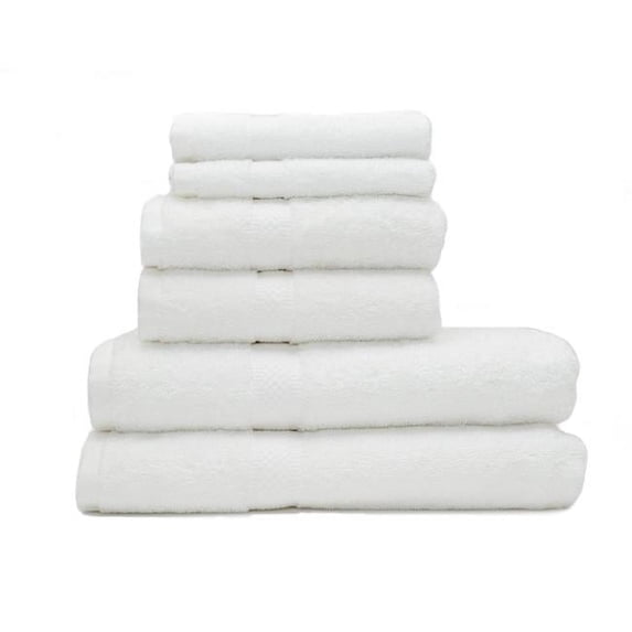 Rifz KPSW27541706 KPS Collection Soft Cotton Bath Towels, White - Pack of 6