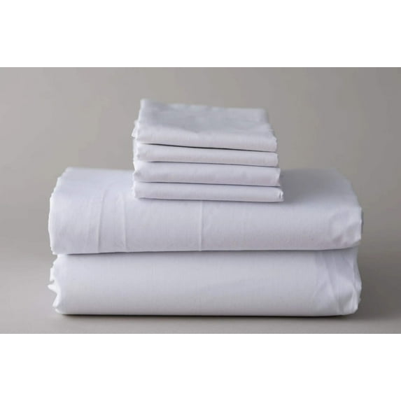 Rifz T-200-Collection White Flat Sheet size Twin 66"X104" 6 PK