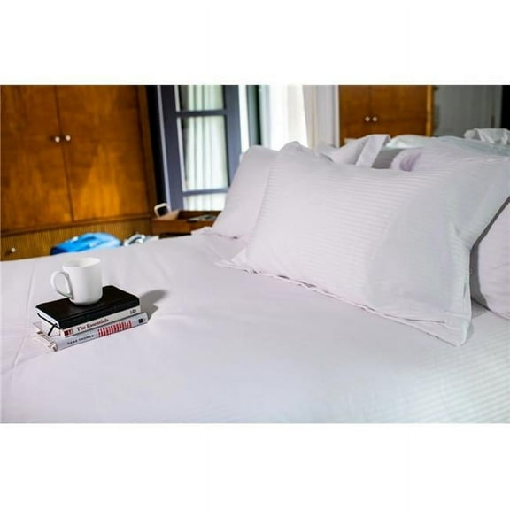 Rifz T-310 White Blended 6MM Satin Stripe Full Duvet Cover 2 PK