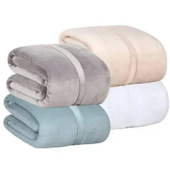 Rifz Textiles BSBWHT6090 BSB Collection Plush Fleece Blankets 2 PK