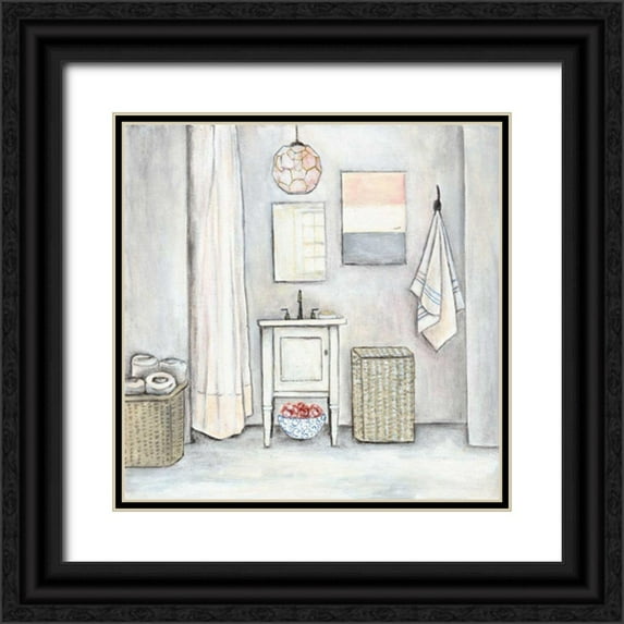 Rig, R. 15x15 Black Ornate Wood Framed with Double Matting Museum Art Print Titled - Neutral Bath I