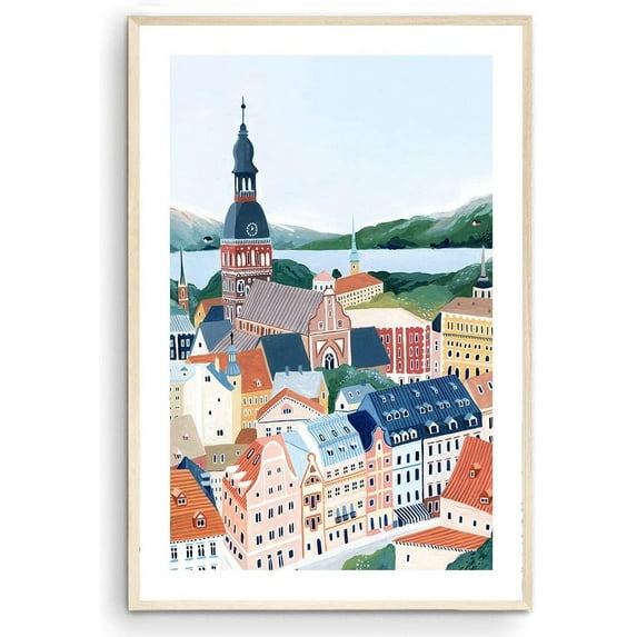 Riga Art Print, Latvia Wall Art, Riga Poster, Travel Gift, Travel Poster, Home Decor, Europe print, Housewarming (Unframed) (27x40)