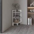thumbnail image 1 of TUHOME Riga Corner 3-Tier Side Table with Tray-Style Top and Open Shelves, Space-Saving End Table, 1 of 5