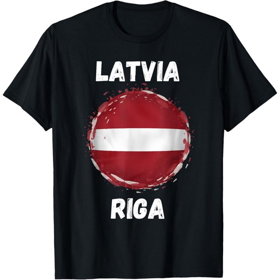 Riga Latvia Retro Vintage Latvian Flag Souvenirs T-Shirt