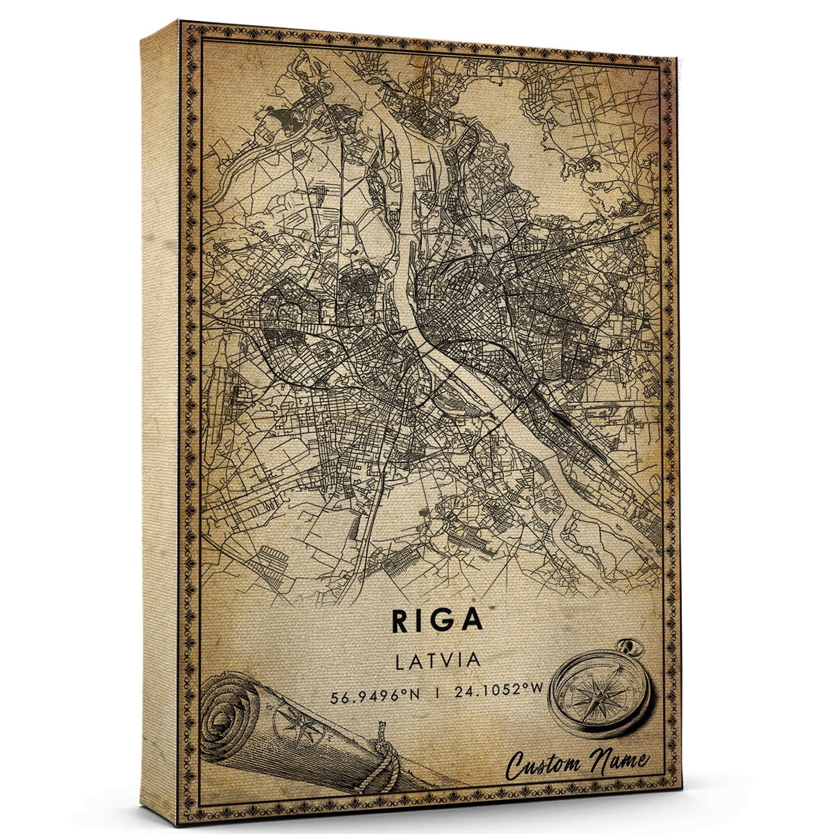 Riga Map Poster, Latvia Map Art Poster, Canvas, Riga Map City style ...