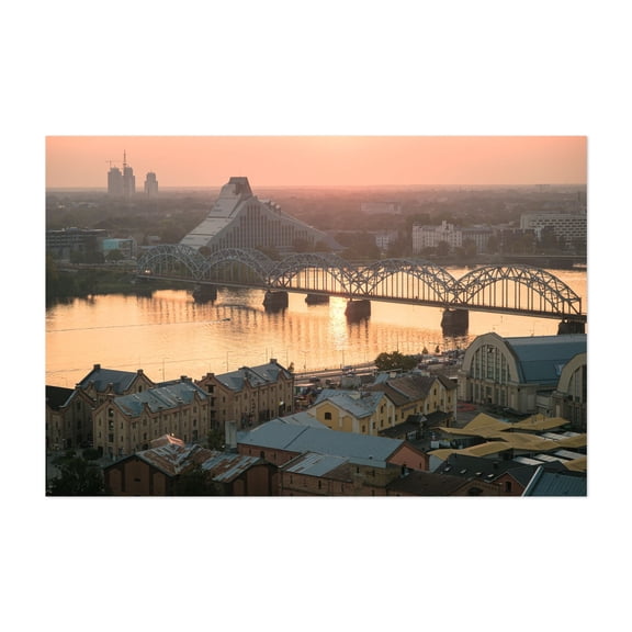 Riga at Sunset 01 - Riga Riga Latvia Photography Unframed Wall Art Print 24 x 36 inches