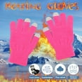thumbnail image 1 of Rigardu 1 Pairs Winter Touch Screen Gloves for Men Women Stretch Knitted Texting Gloves Warm Windproof Solid Color Mittens Pink One Size, 1 of 3