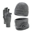 thumbnail image 1 of Rigardu Autumn Winter Warm Hat Scarf Gloves Three Piece Plush Knitting Wool Hat Cold Proof Headgear Hat GY1 + One size, 1 of 2