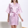 thumbnail image 1 of Rigardu Cardigans for Women Trendy Women's Lightweight Cardigans Nightgown Solid Cardigan Bathrobe Color Nightgown Nightgown Satin Home Women's Women's Sleepwear, 1 of 6