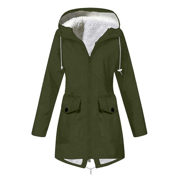 Rigardu Clearance Sale Winter Coats for Women Women's Autumn and Winter Warm Long Hooded Quilted Jacket Womens Coats Green 3Xl