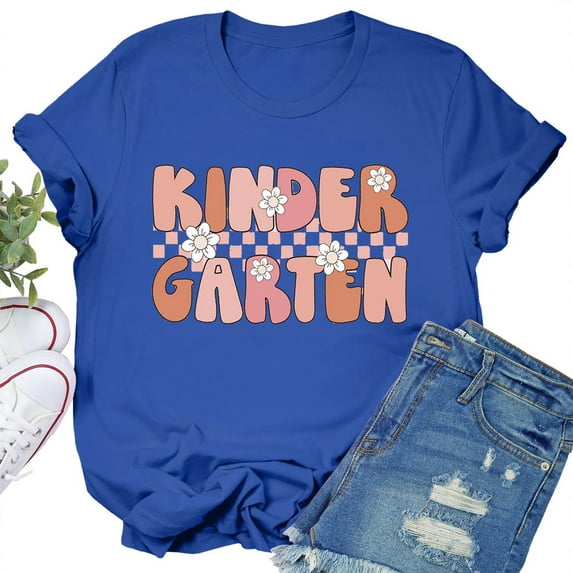 Rigardu First Day of School Shirt Women'S Teacher Shirts First Day of School Shirts Back to School Oufits Funny Letter Print Tees t shirts for women